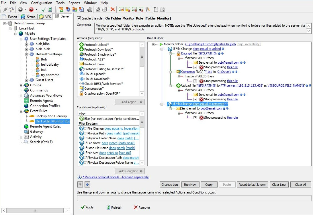 screenshot of Globalscape EFT